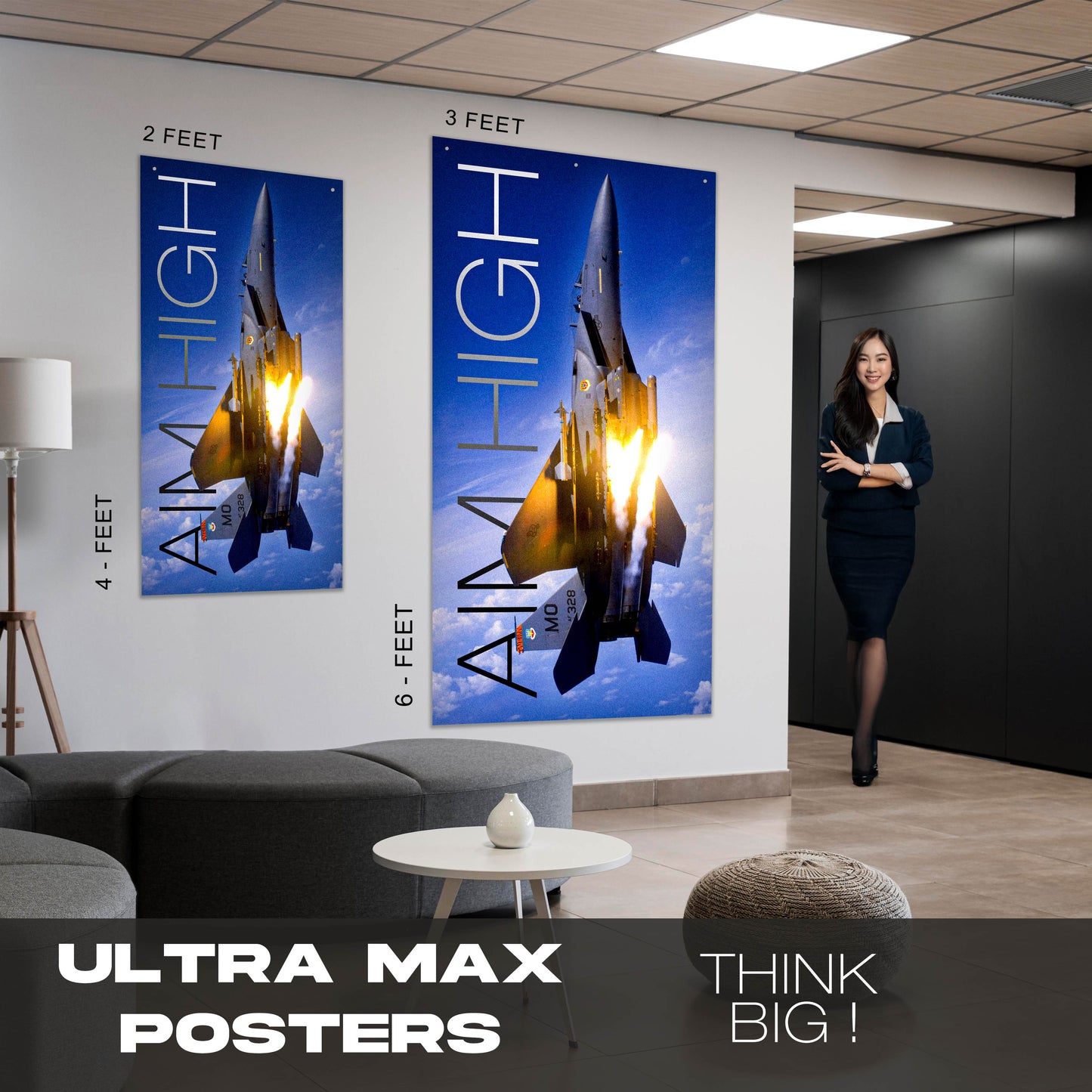 Fighter Jet Aim High - Ultra Max Poster