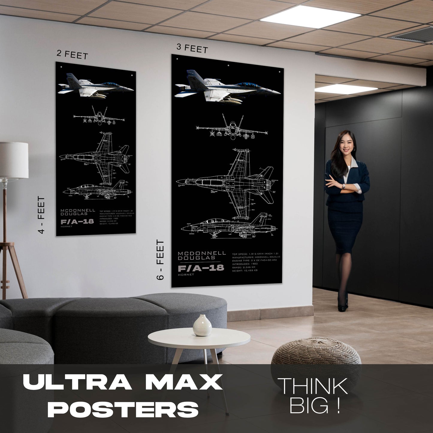 Fighter Jet F18/A - Ultra Max Poster
