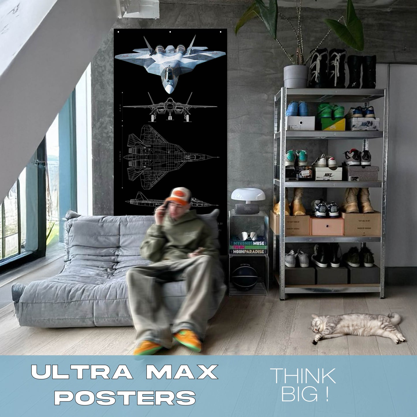 SU 57 Felon Blueprint - Ultra Max Poster