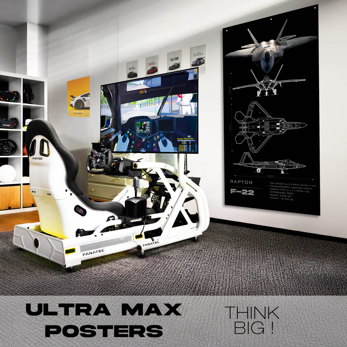 Fighter Jet F22 Raptor Schematics - Ultra Max Poster