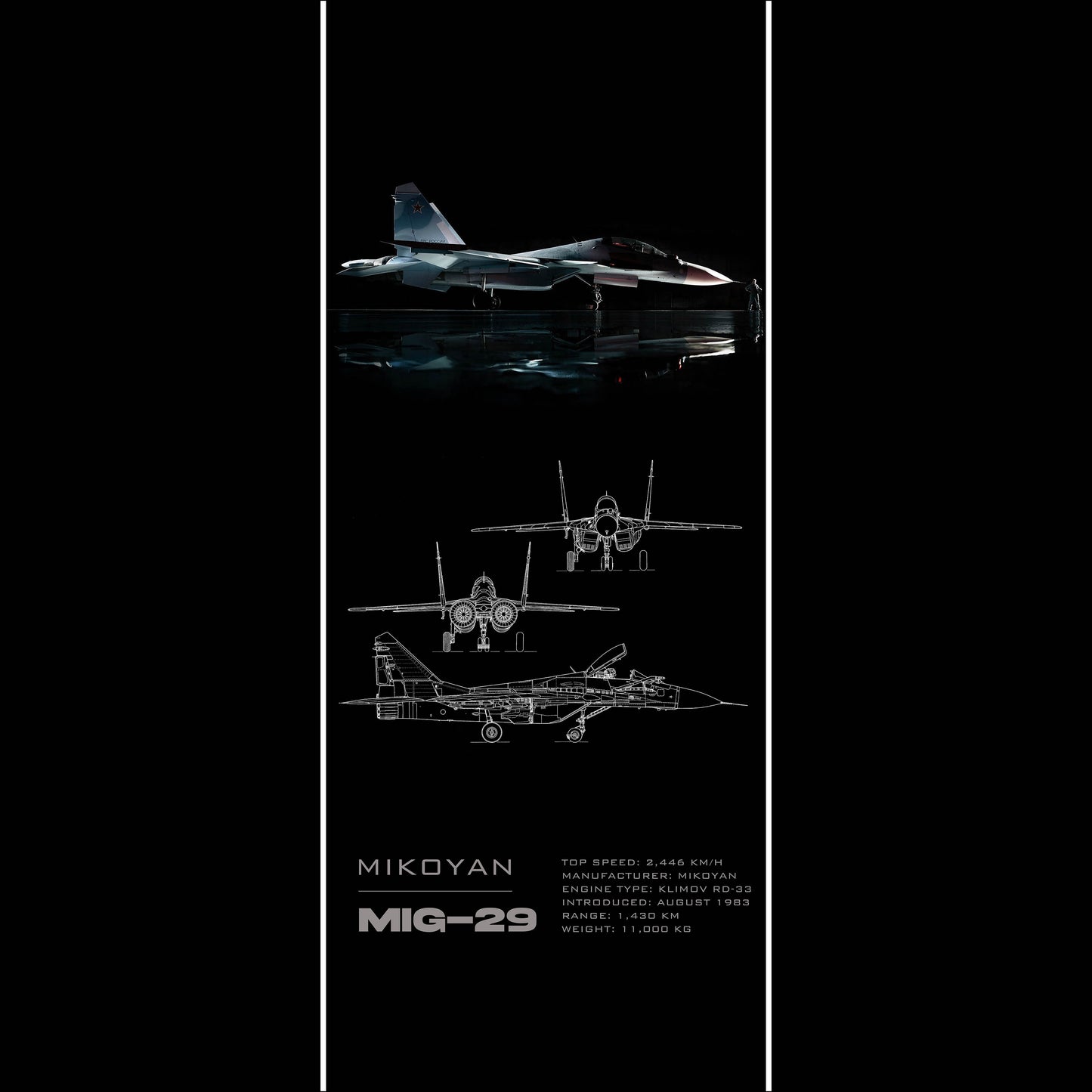 Fighter Jet Mig29 - Long Poster