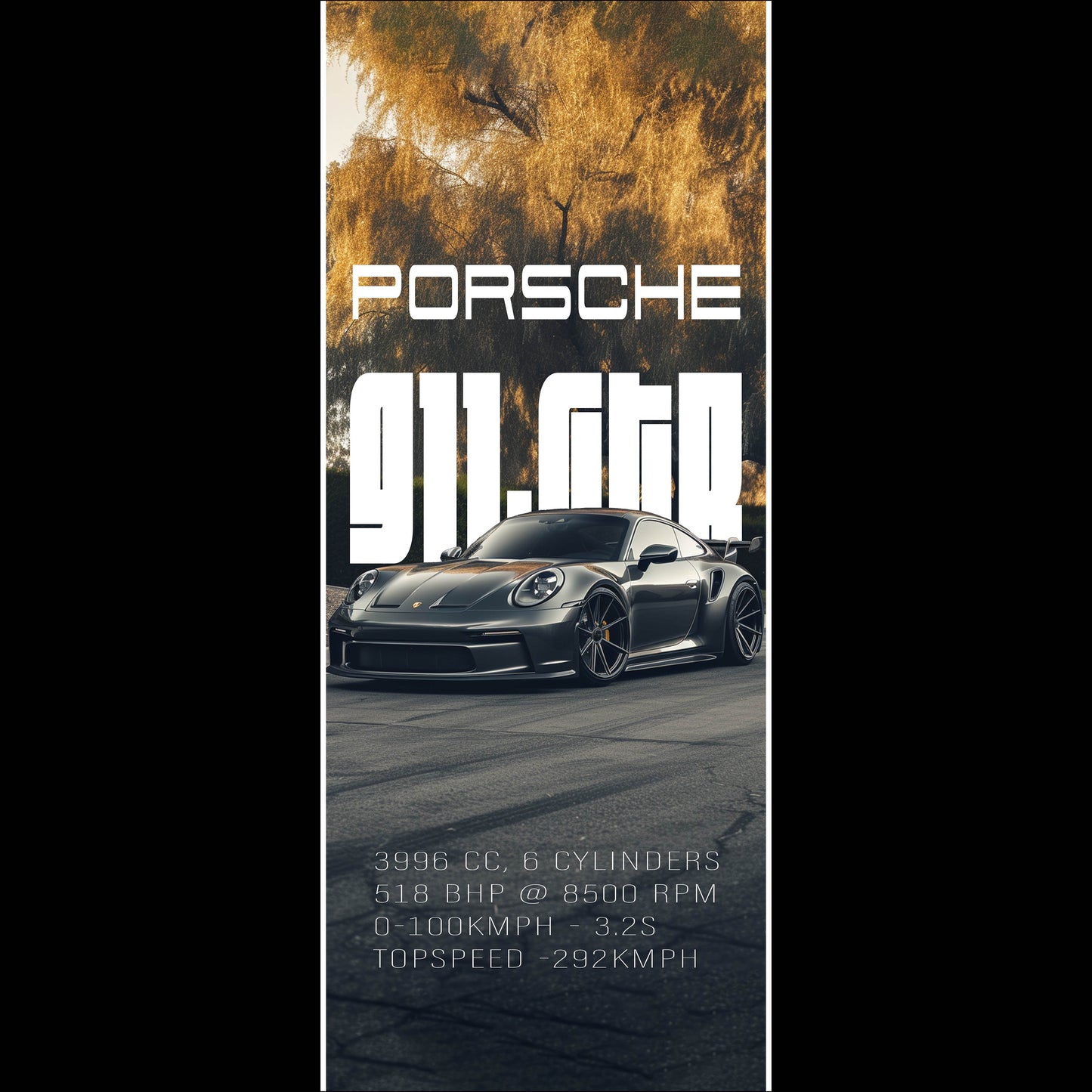 Porsche GTR grey - Long Poster