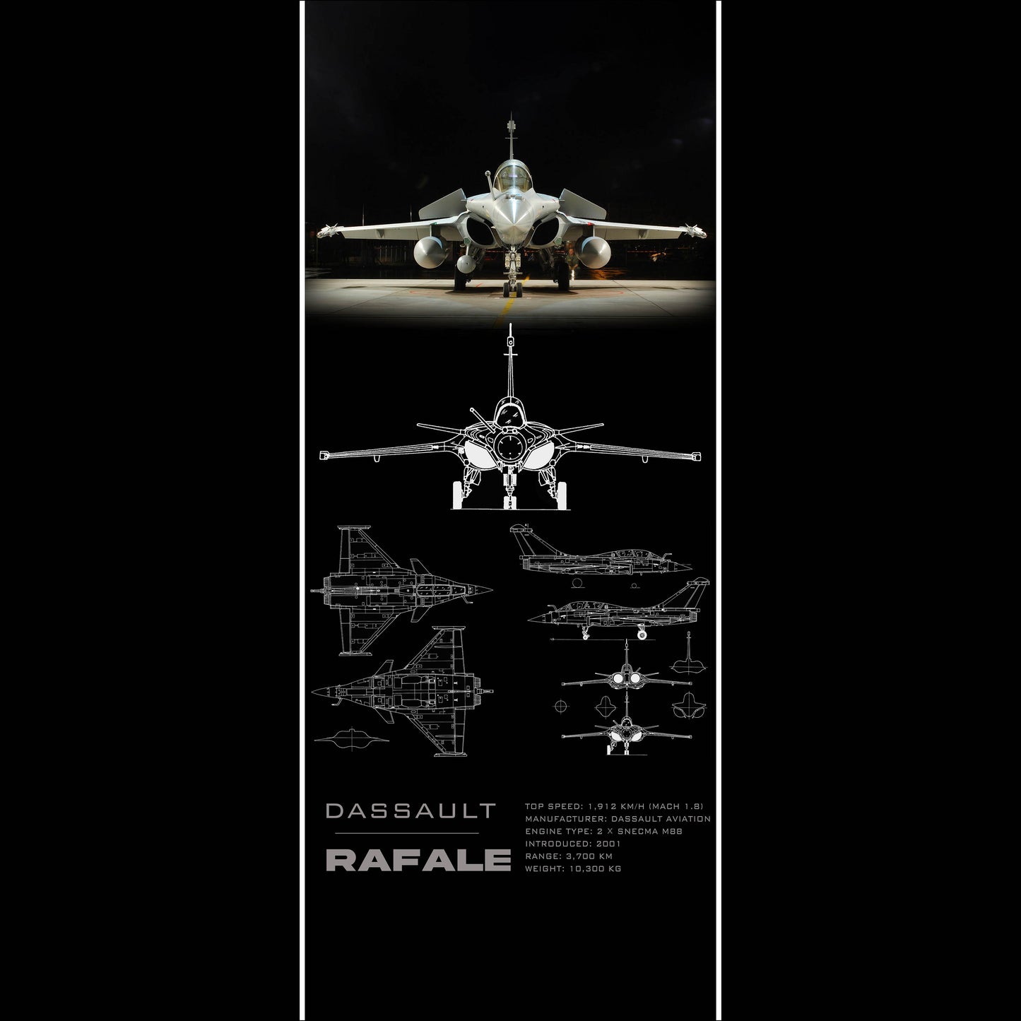 Fighter Jet Rafale - Long Poster