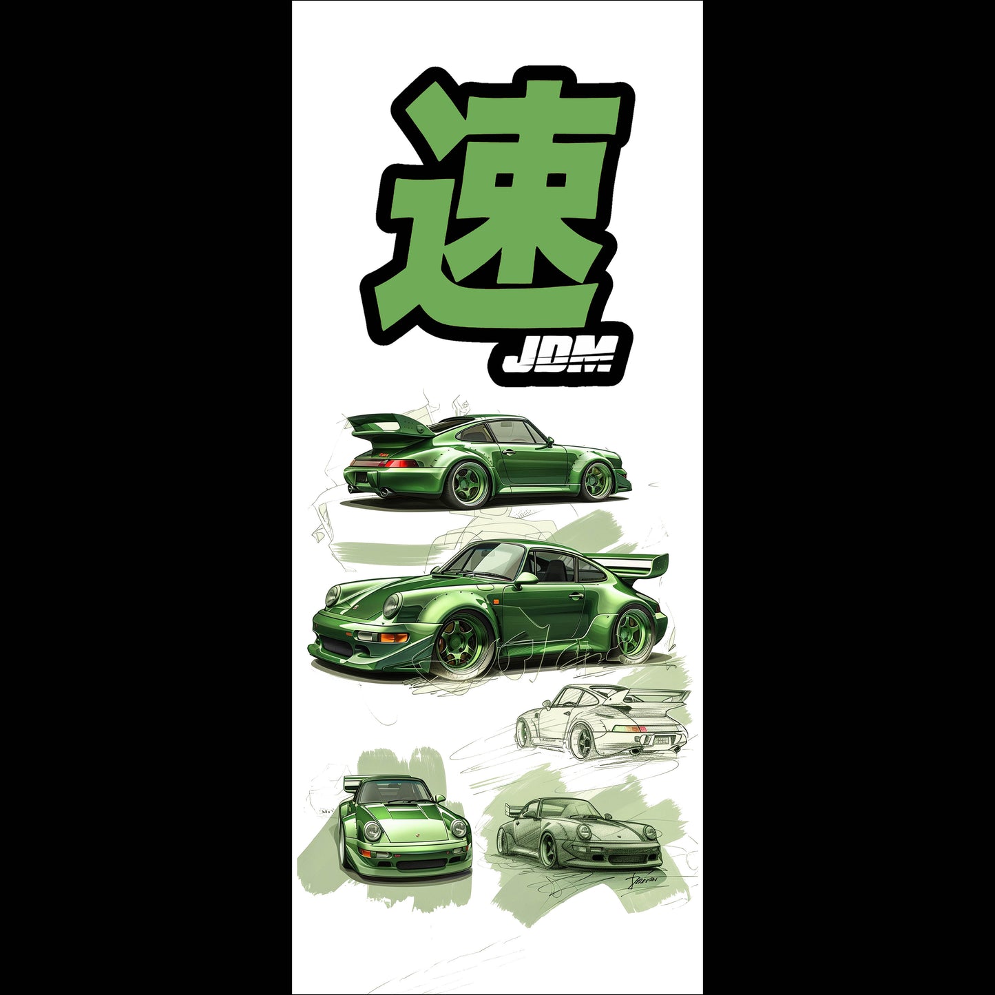 JDM 911 Midnight green - Long Poster