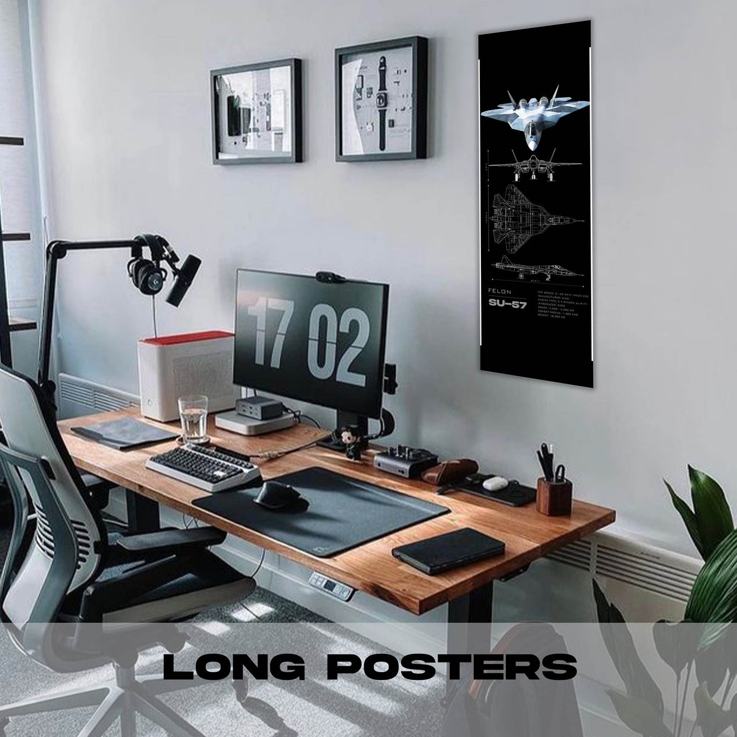 Su 57 Blueprint 2 - Long Poster