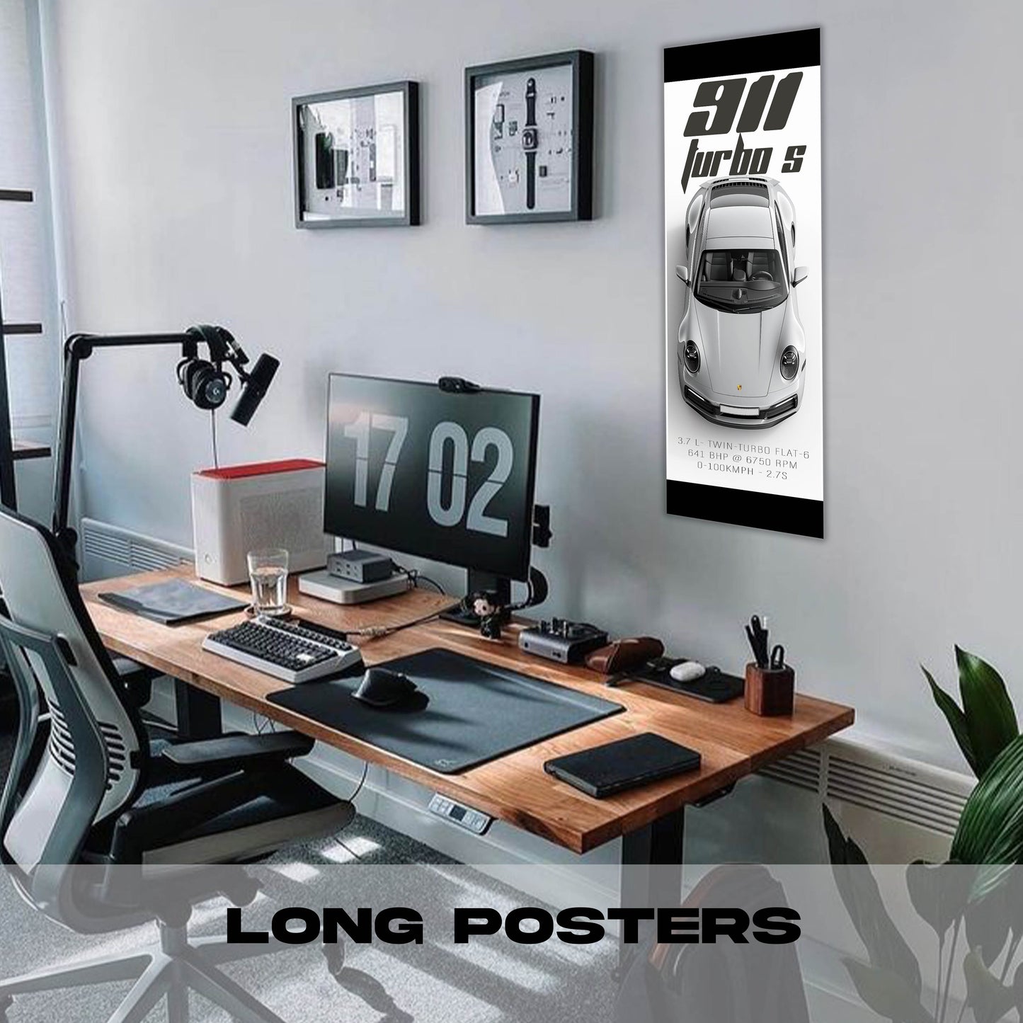 Porsche white - Long Poster