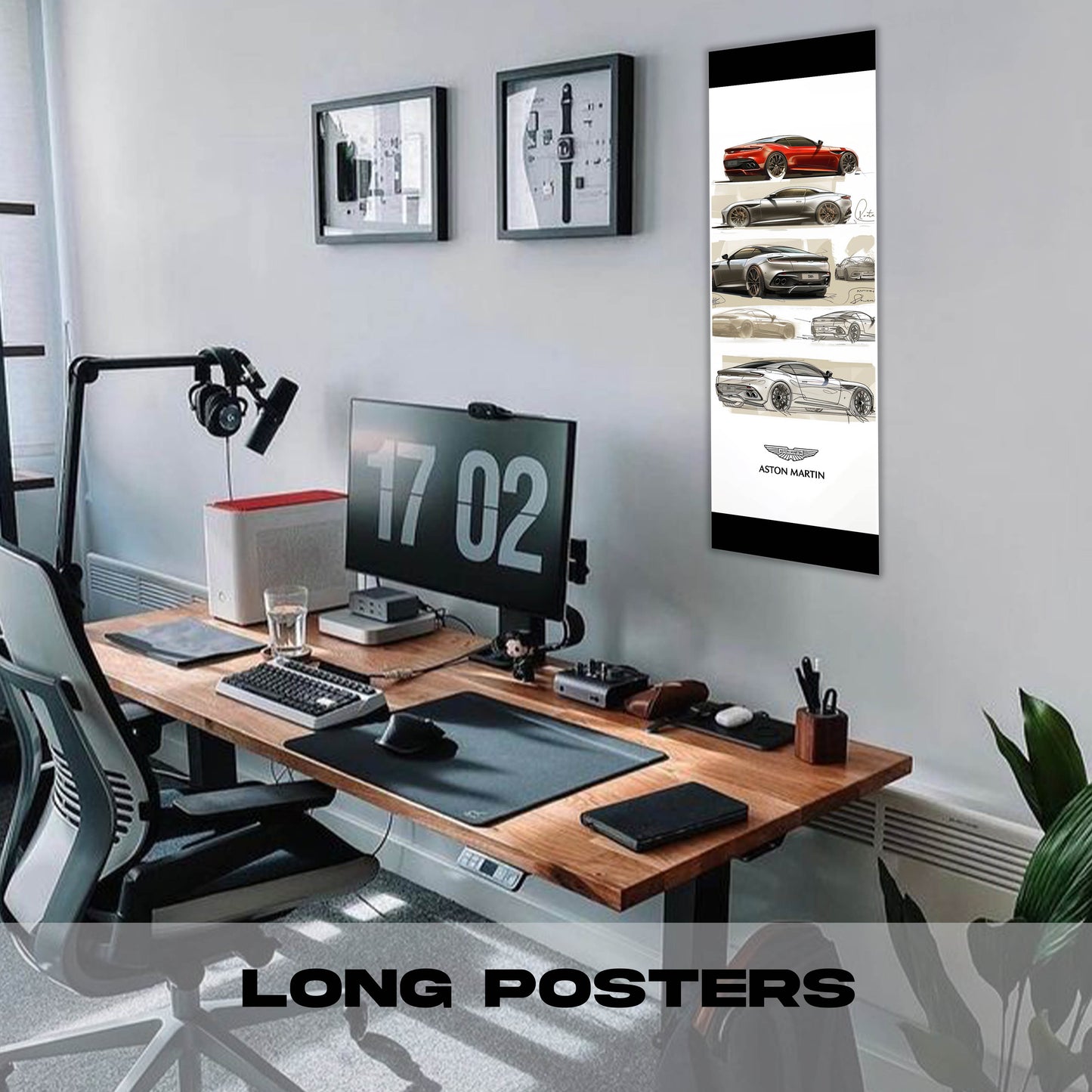 Aston Martin Drawing - Long Poster