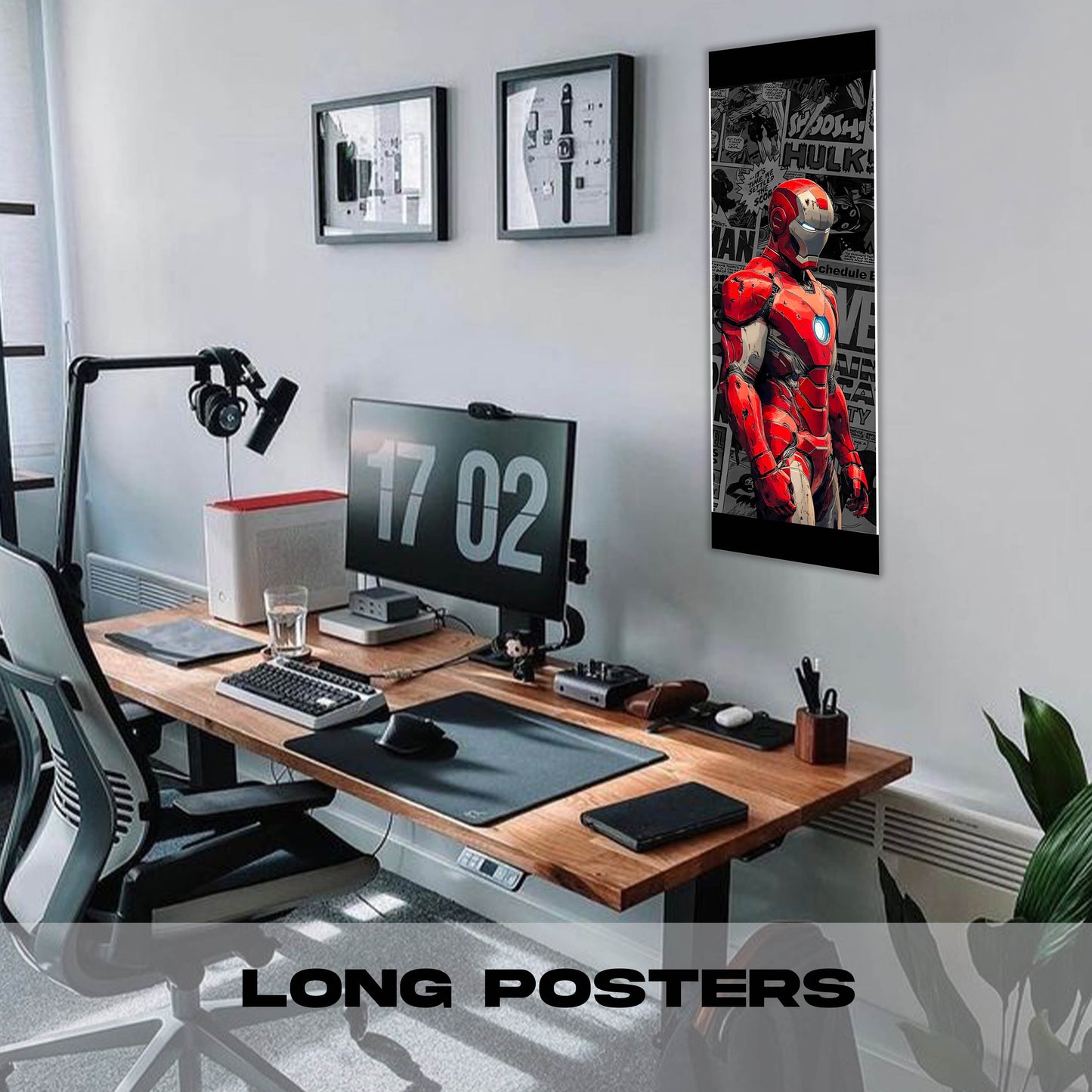 IronMan Comic BW - Long Poster