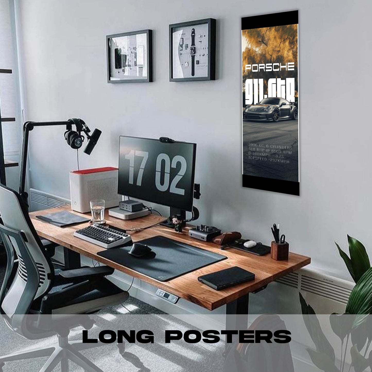 Porsche GTR grey - Long Poster