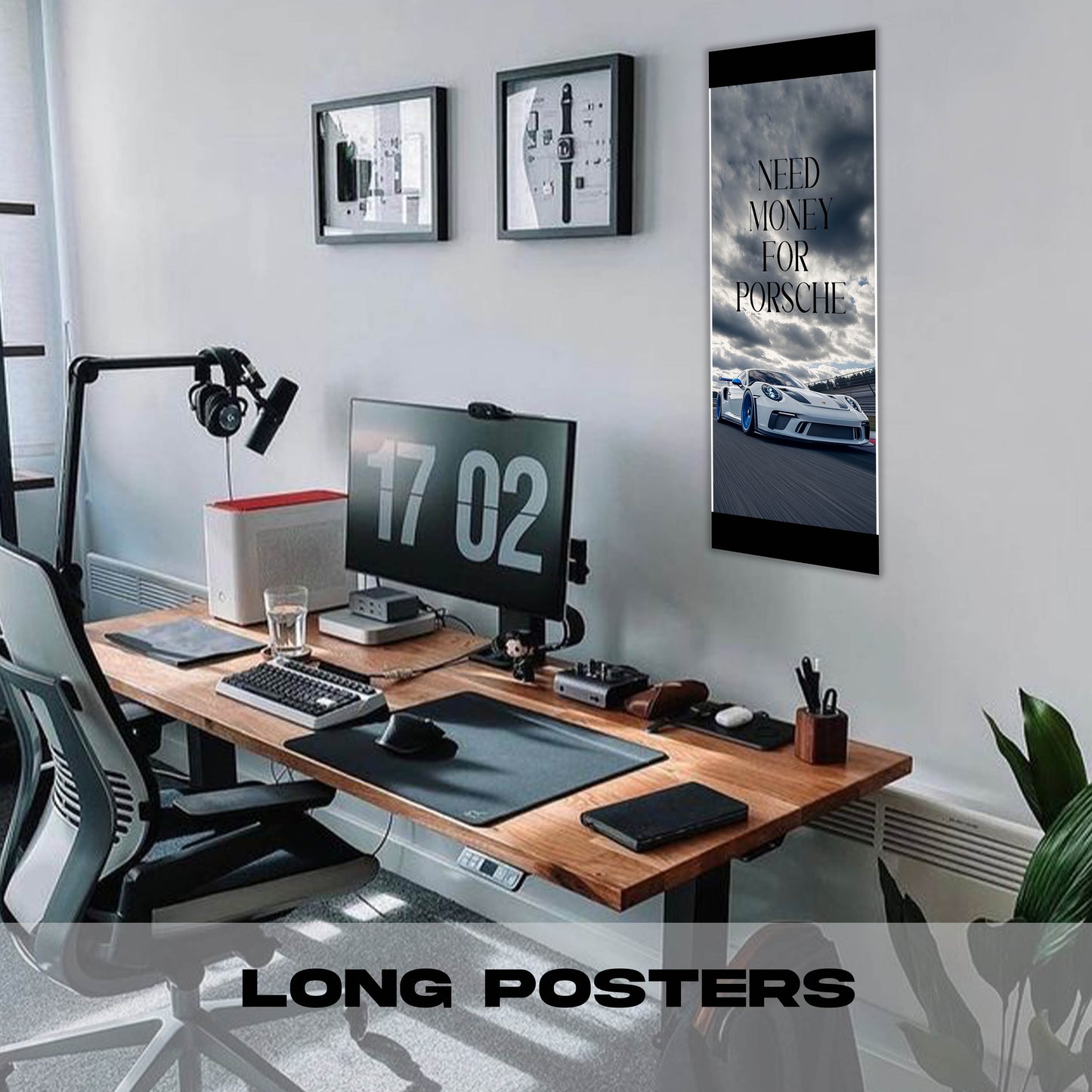 Need Money for Porsche White - Long Poster