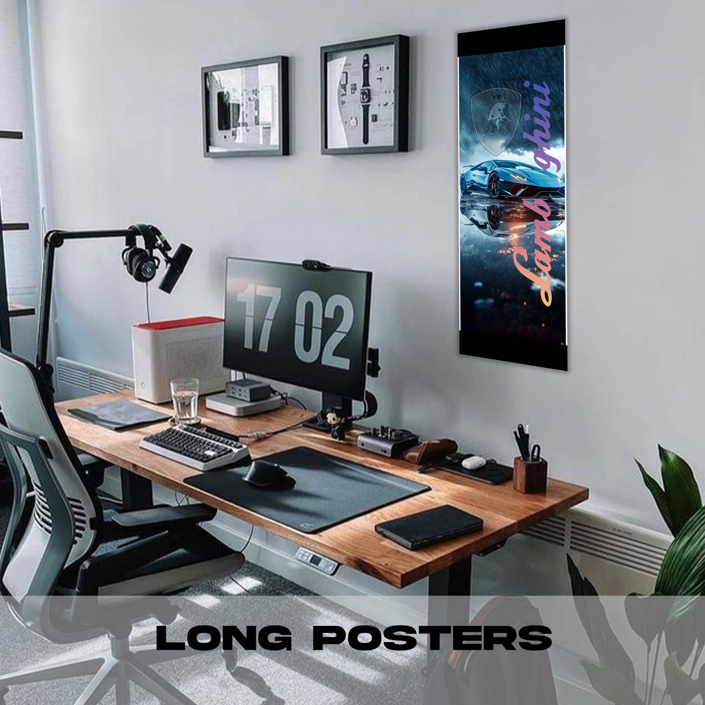 Lamborghini Grey - Long Poster