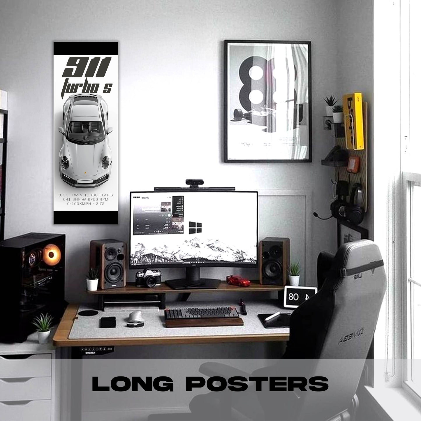 Porsche white - Long Poster