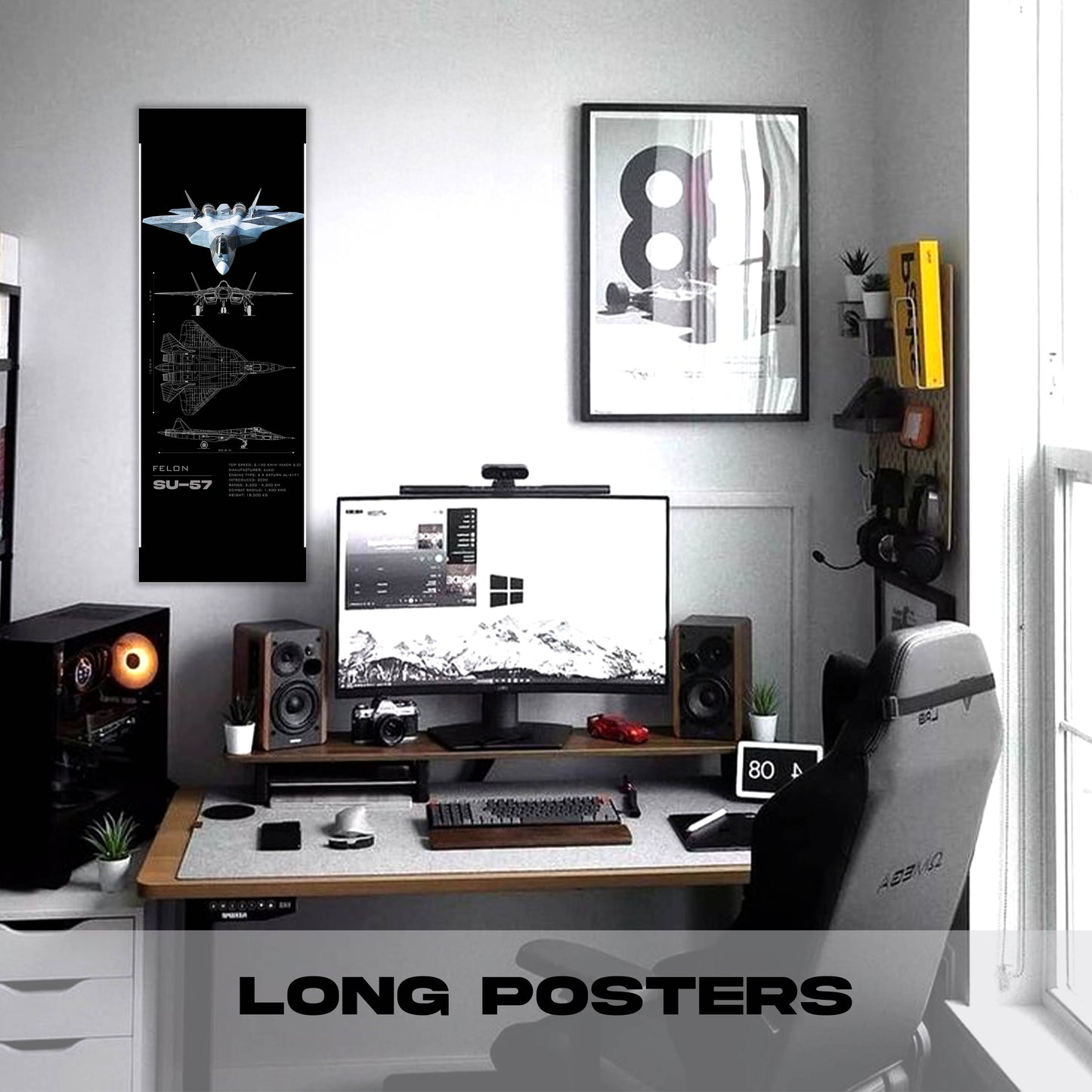Su 57 Blueprint 2 - Long Poster