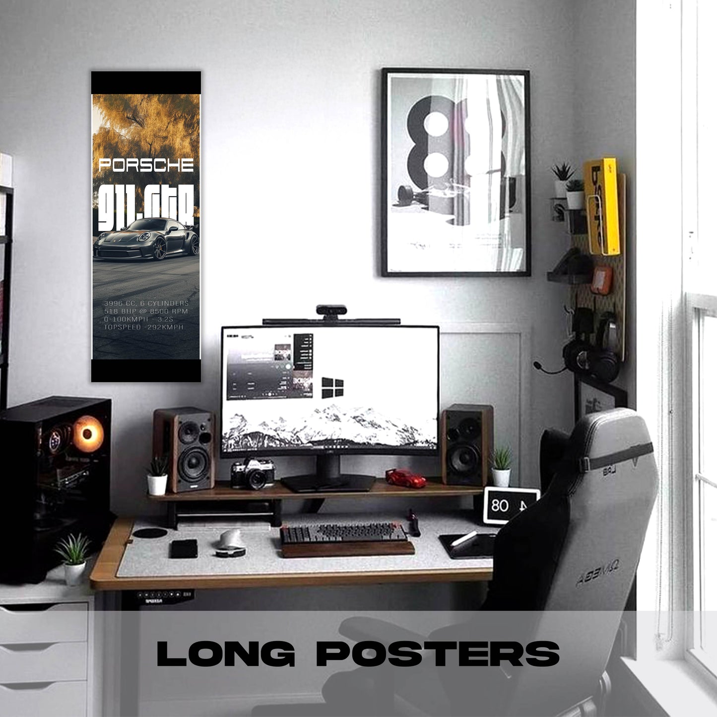 Porsche GTR grey - Long Poster