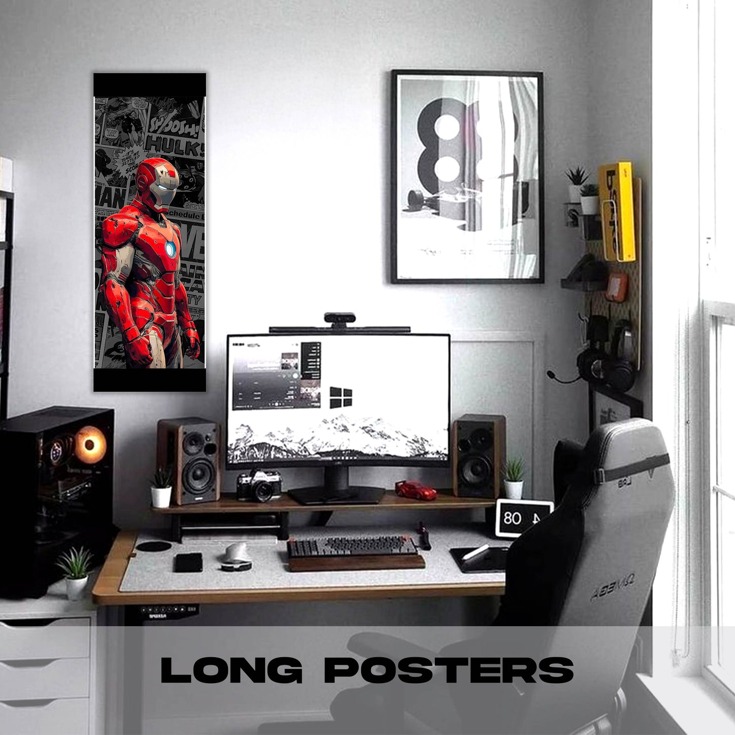 IronMan Comic BW - Long Poster
