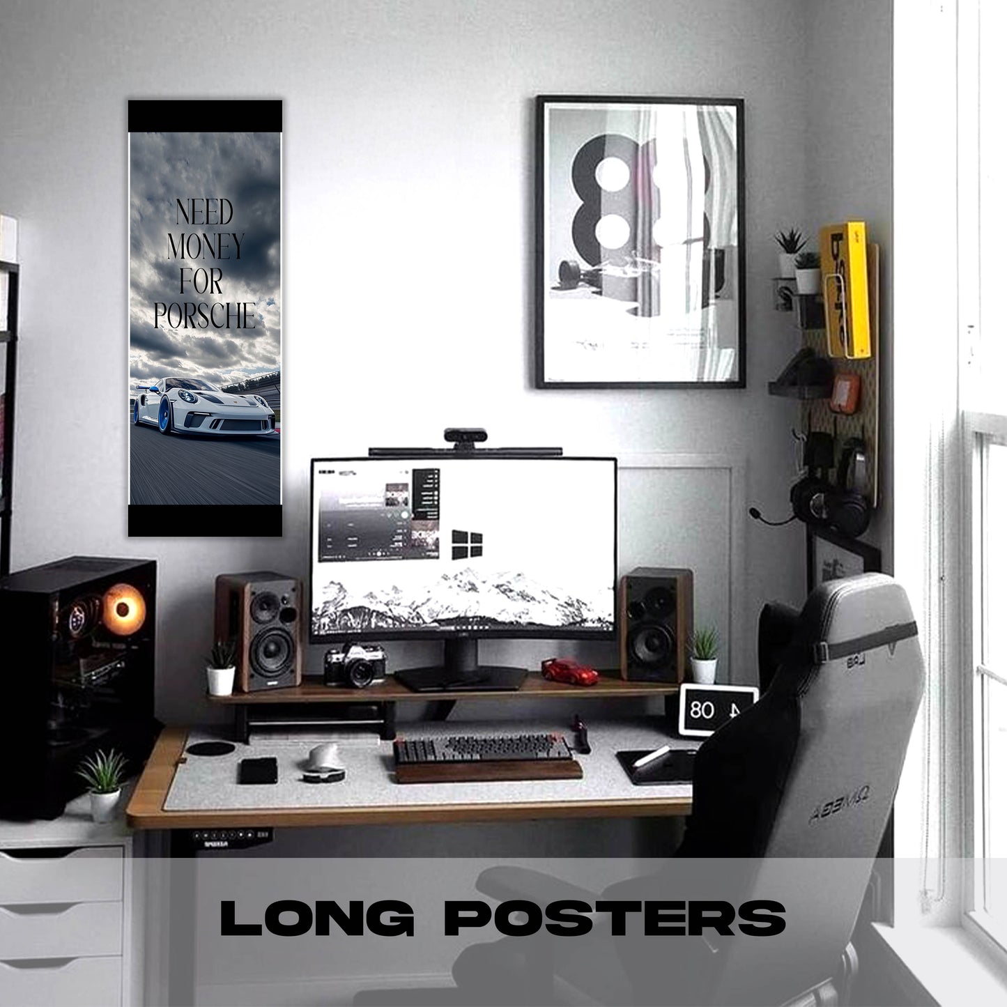 Need Money for Porsche White - Long Poster