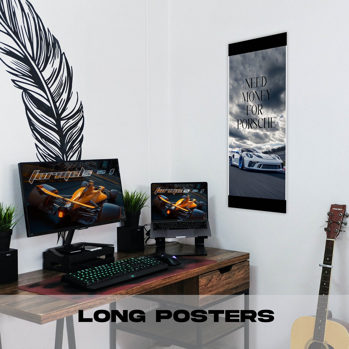Need Money for Porsche White - Long Poster