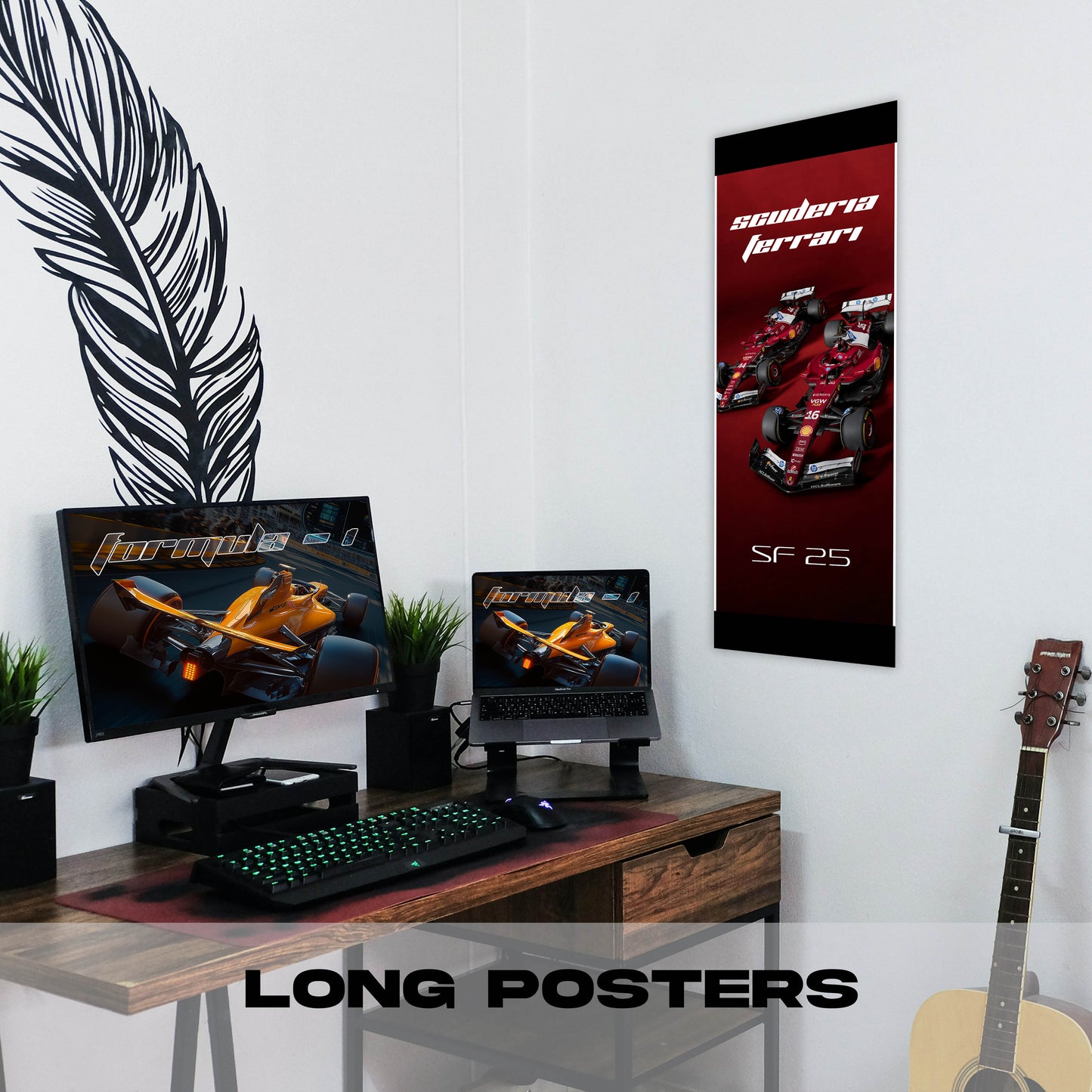 F1 Ferrari Twins - Long Poster