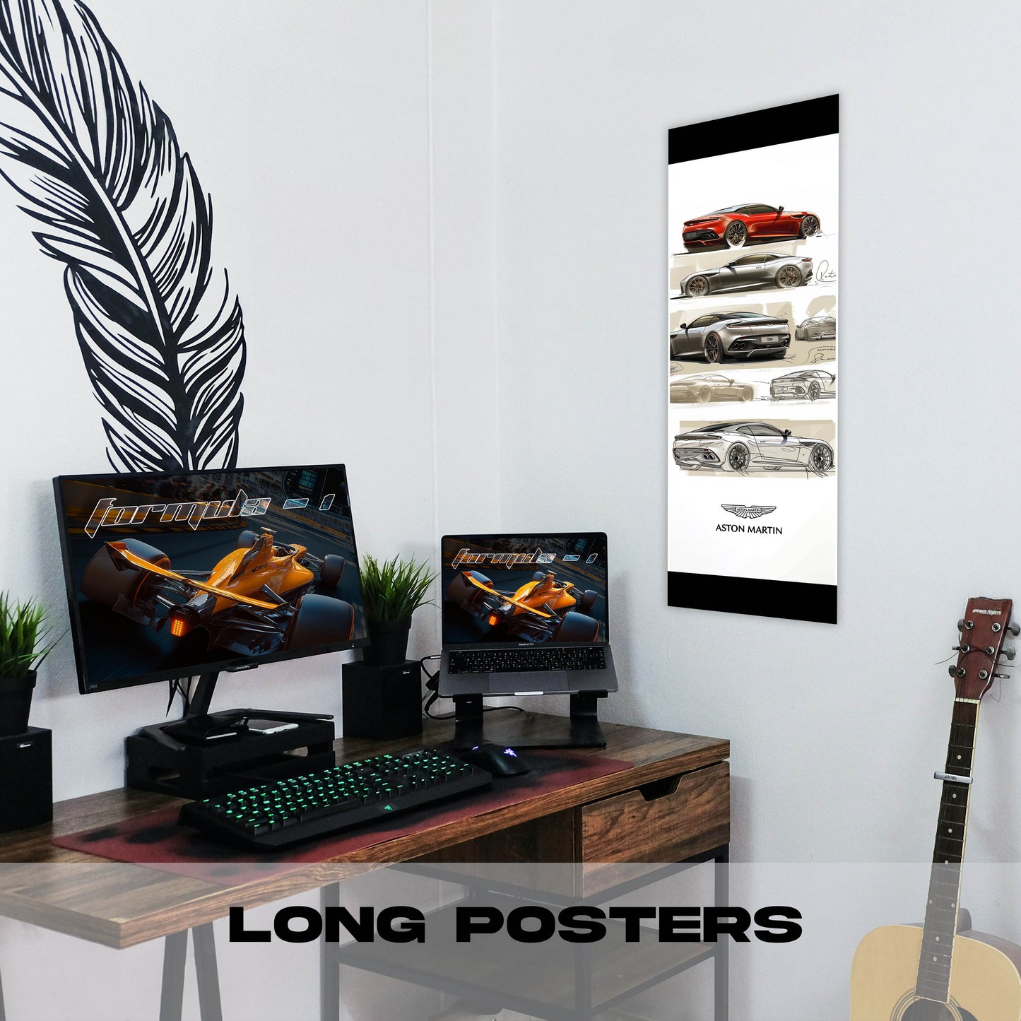 Aston Martin Drawing - Long Poster
