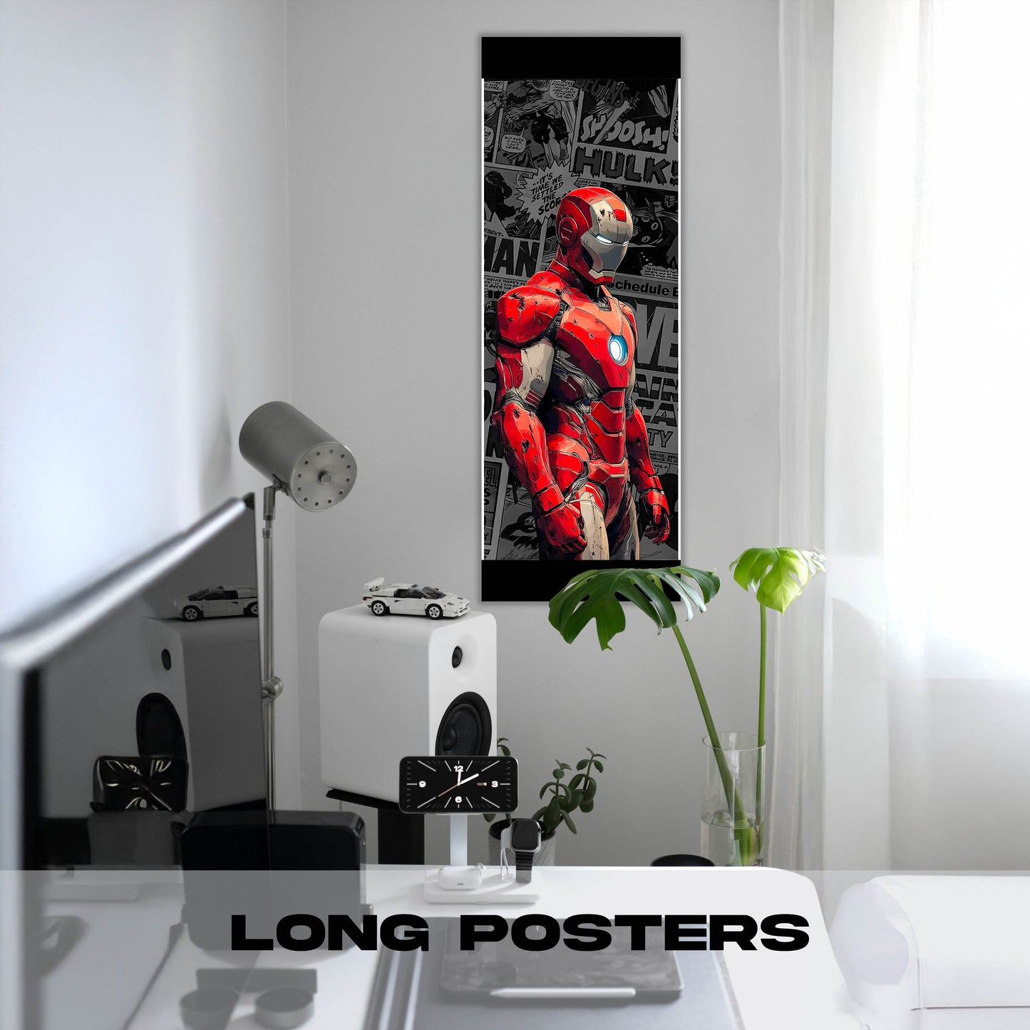 IronMan Comic BW - Long Poster