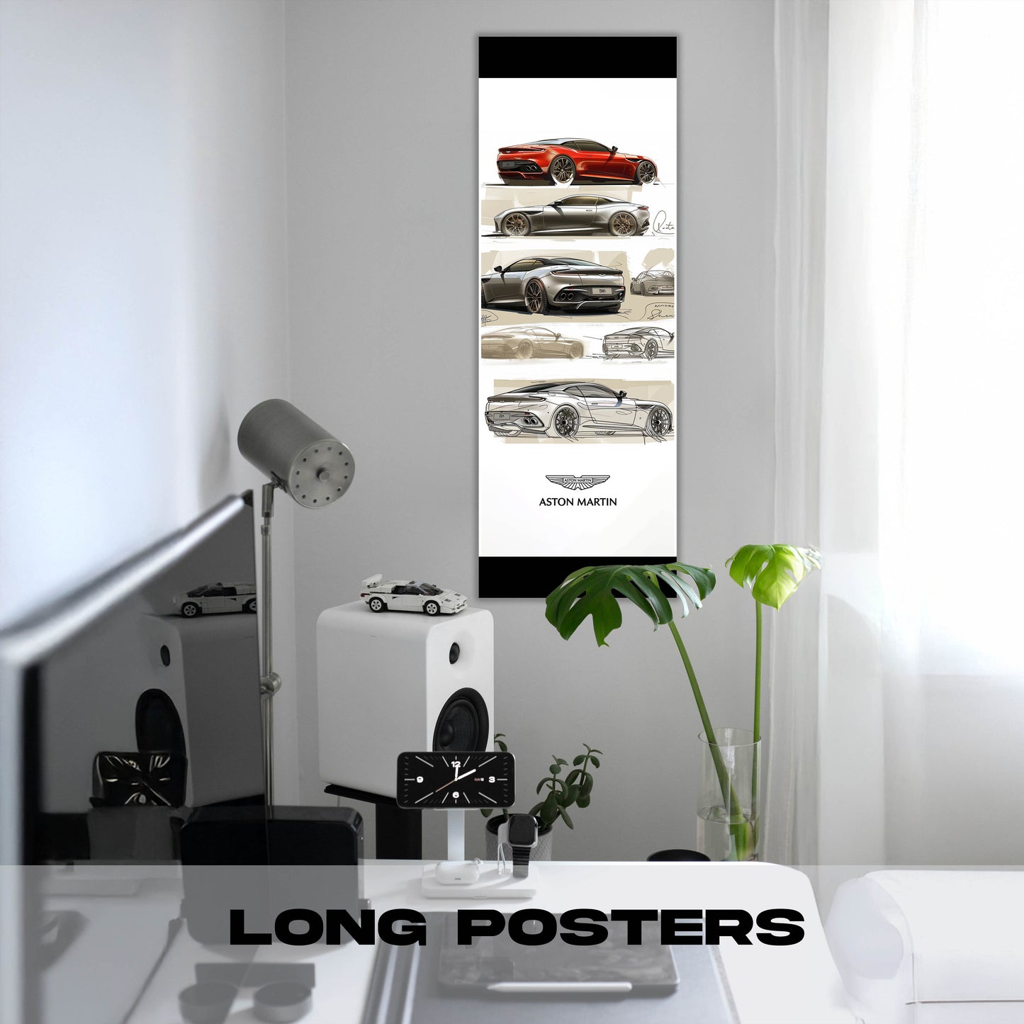 Aston Martin Drawing - Long Poster