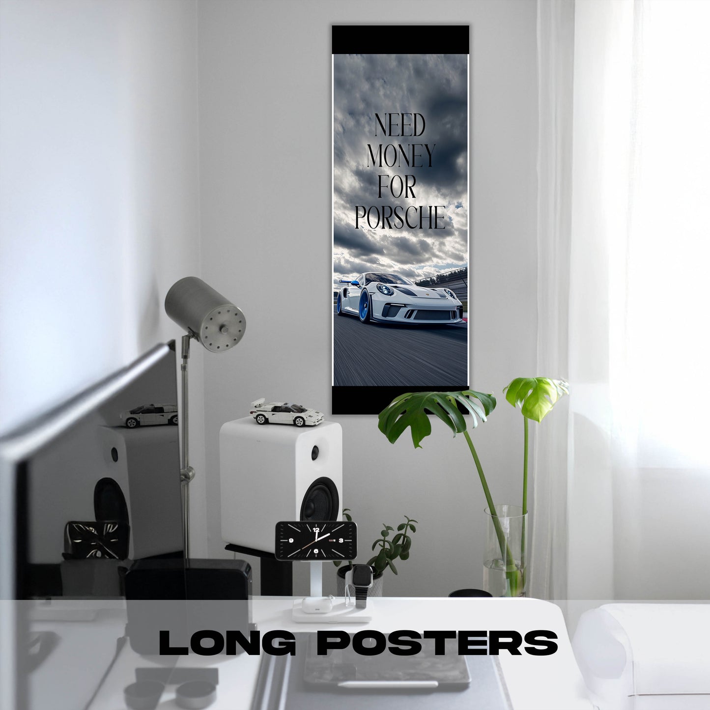 Need Money for Porsche White - Long Poster