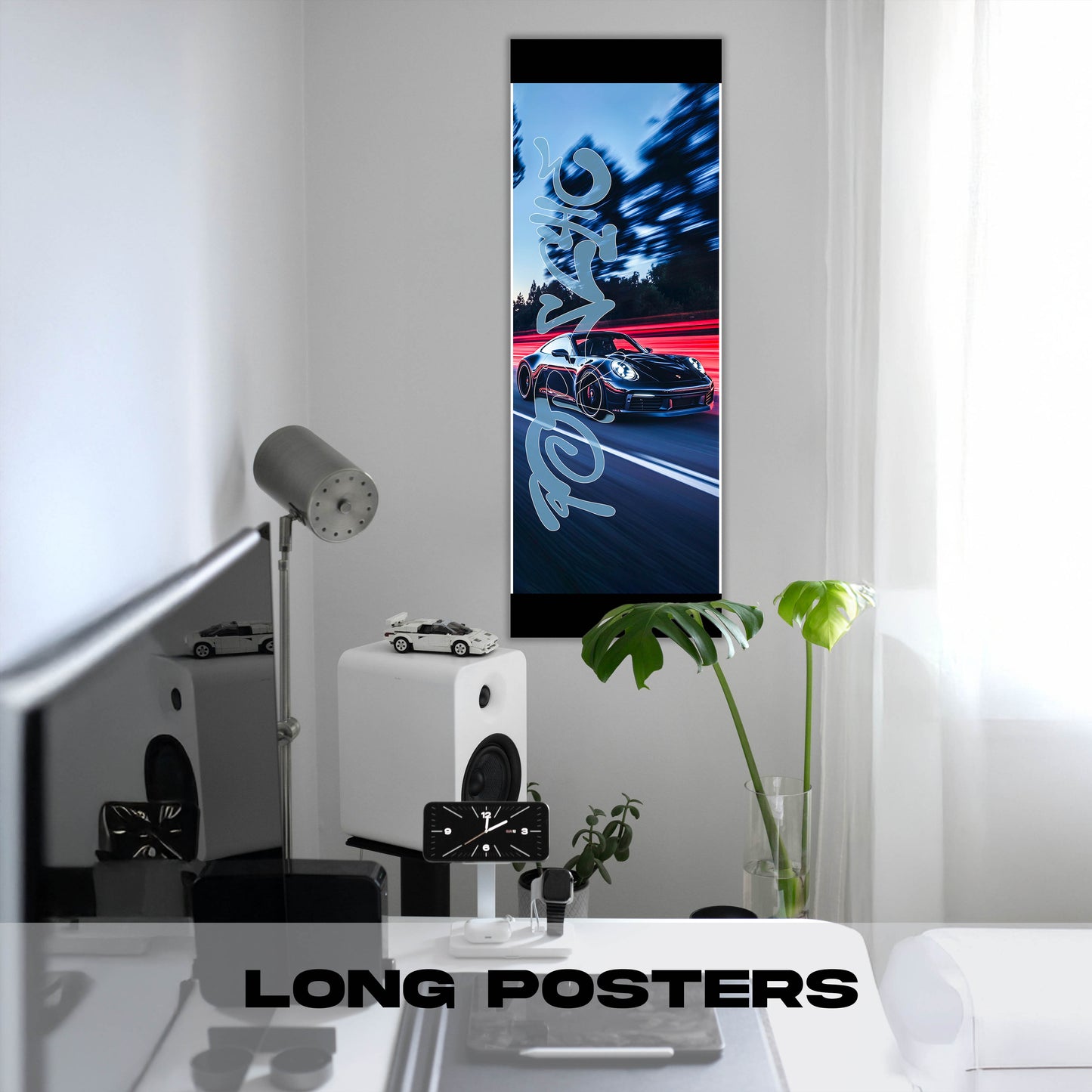 Porsche 911 Black Driving - Long Poster