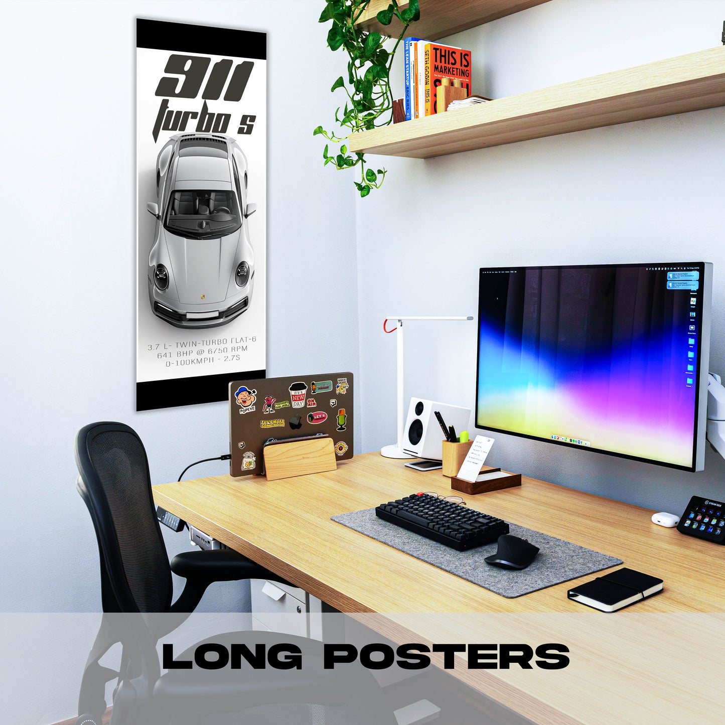 Porsche white - Long Poster