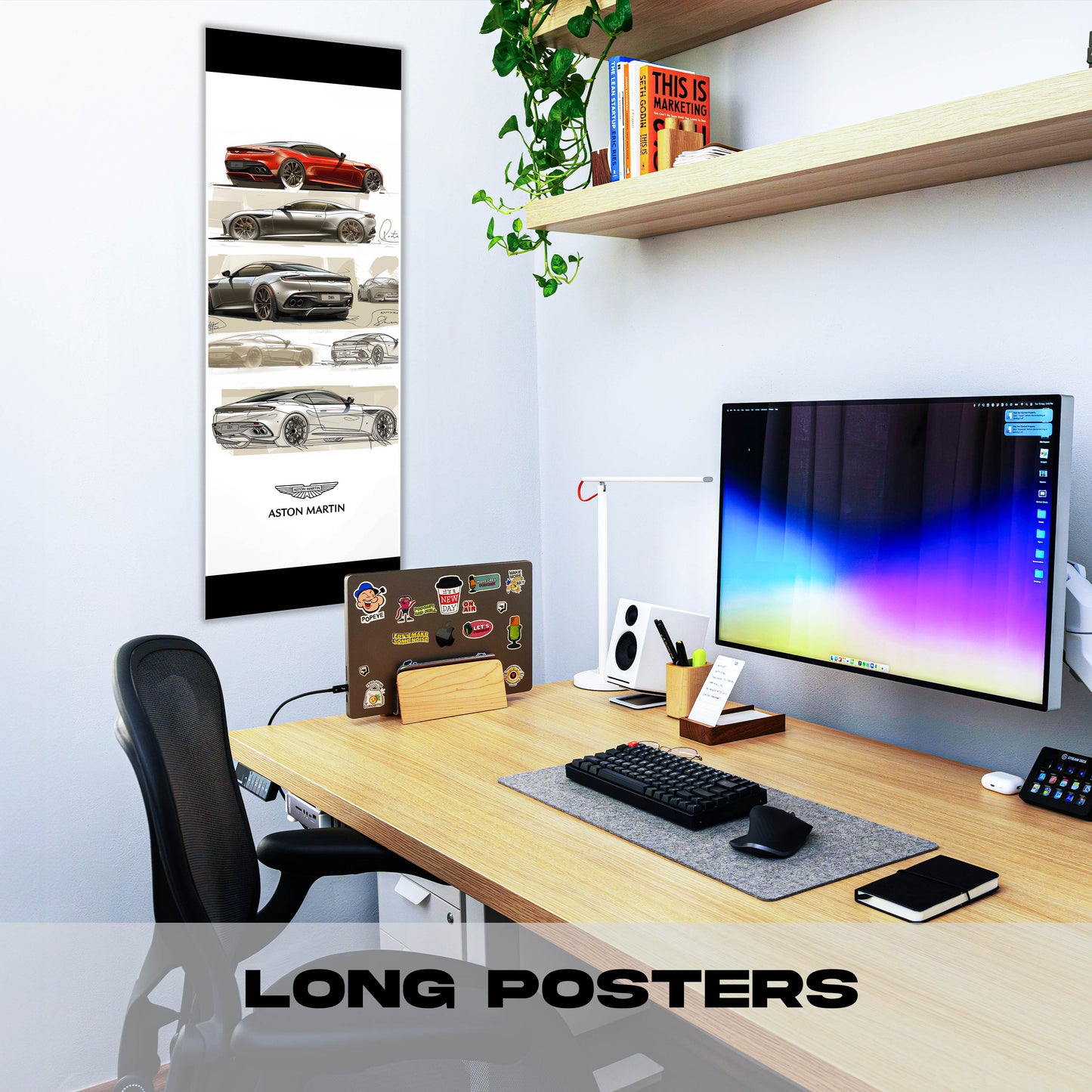 Aston Martin Drawing - Long Poster