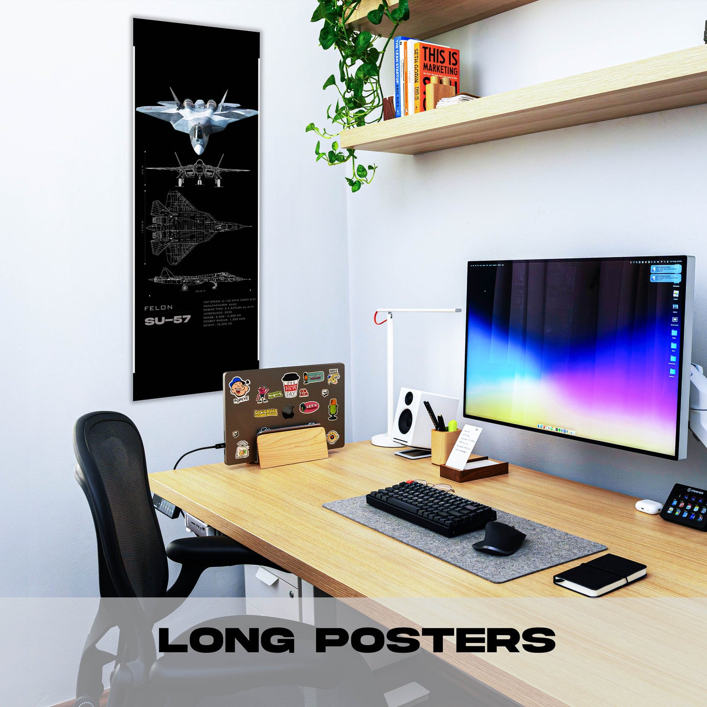 Su 57 Blueprint 2 - Long Poster