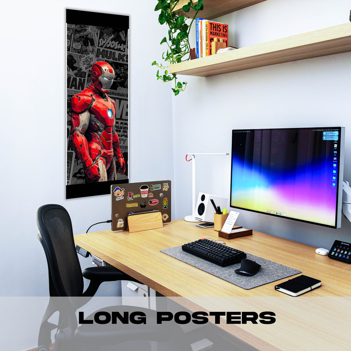 IronMan Comic BW - Long Poster
