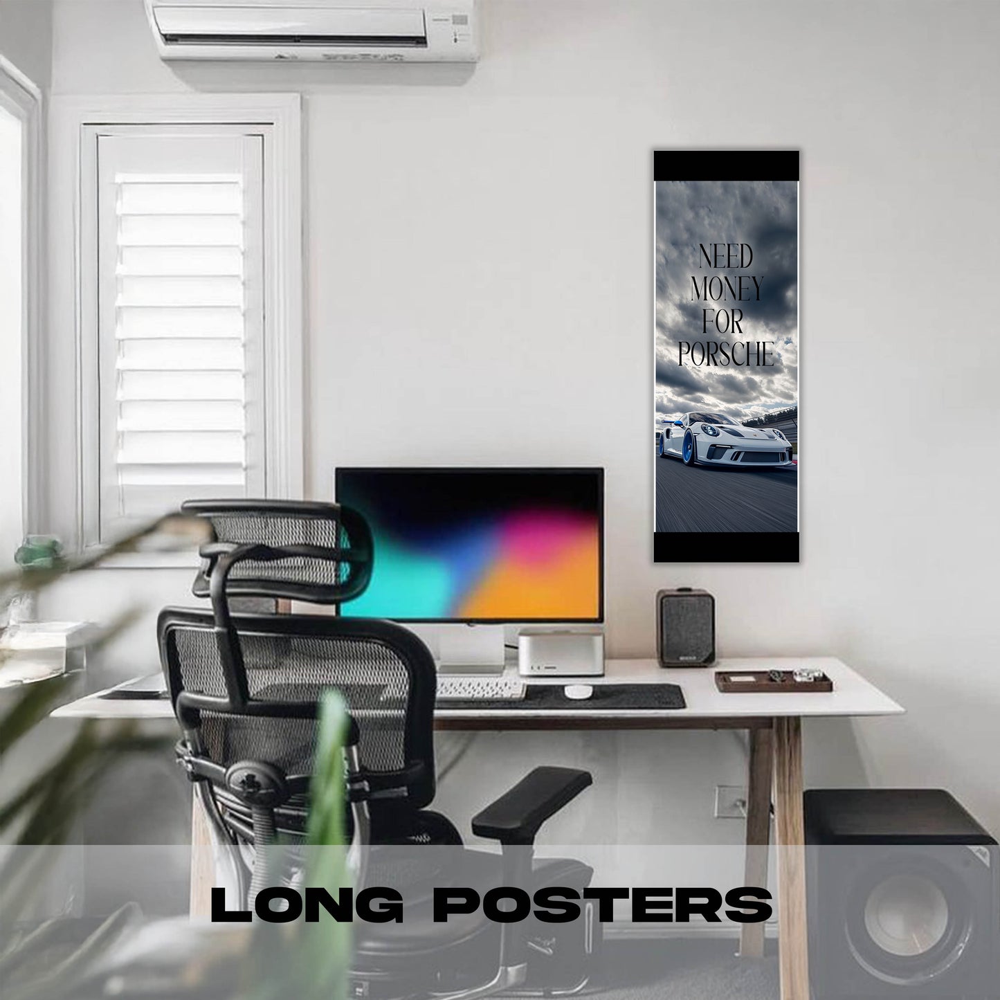Need Money for Porsche White - Long Poster