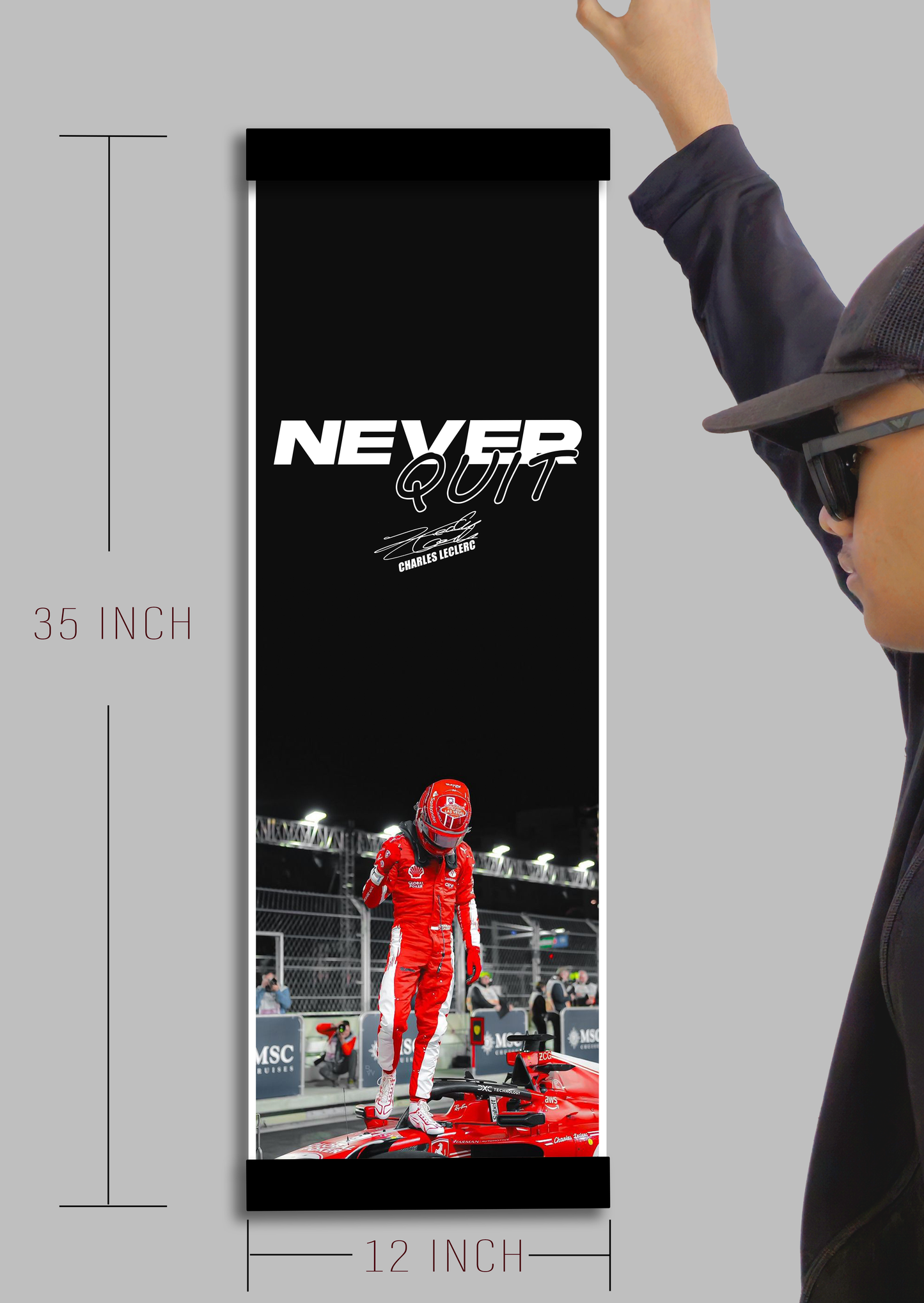 Never Quit - Charles Leclerc - Long Poster