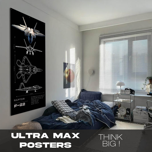 Fighter Jet F22 Raptor Schematics - Ultra Max Poster