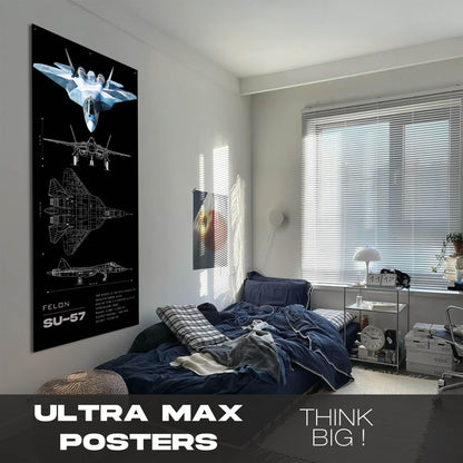 SU 57 Felon Blueprint - Ultra Max Poster