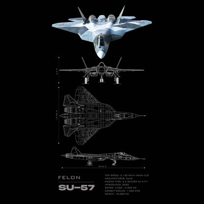 SU 57 Felon Blueprint - Ultra Max Poster