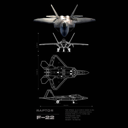 Fighter Jet F22 Raptor Schematics - Ultra Max Poster