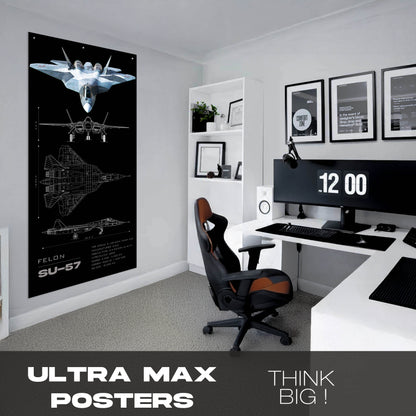 SU 57 Felon Blueprint - Ultra Max Poster