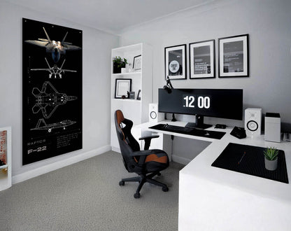 Fighter Jet F22 Raptor Schematics - Ultra Max Poster