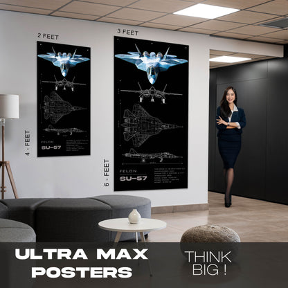 SU 57 Felon Blueprint - Ultra Max Poster