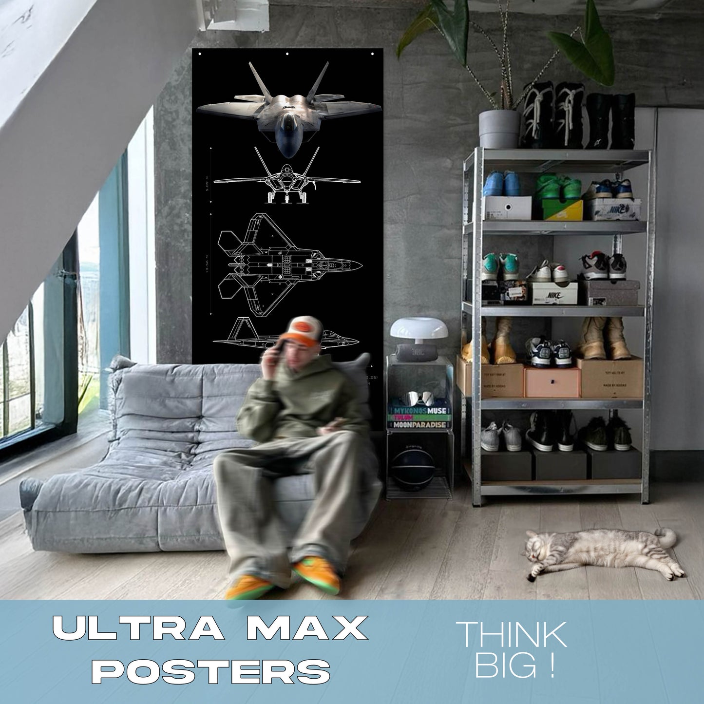 Fighter Jet F22 Raptor Schematics - Ultra Max Poster