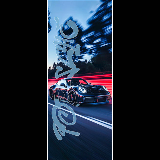 Porsche 911 Black Driving - Long Poster