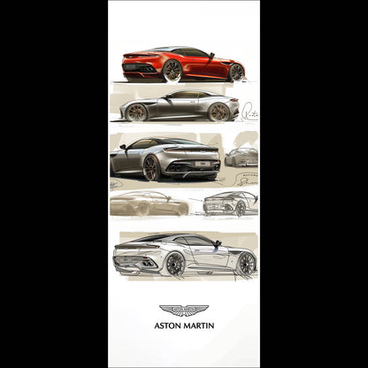 Aston Martin Drawing - Long Poster