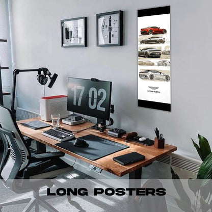 Aston Martin Drawing - Long Poster