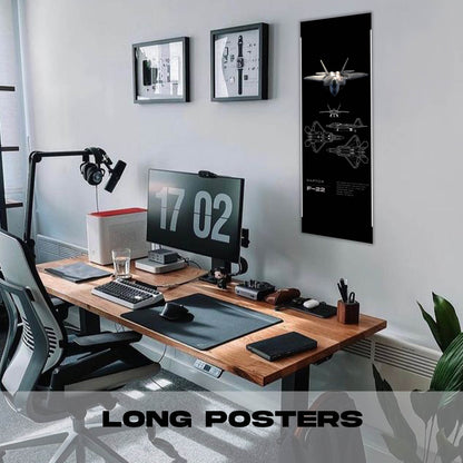 Fighter Jet F22 Raptor - Long Poster