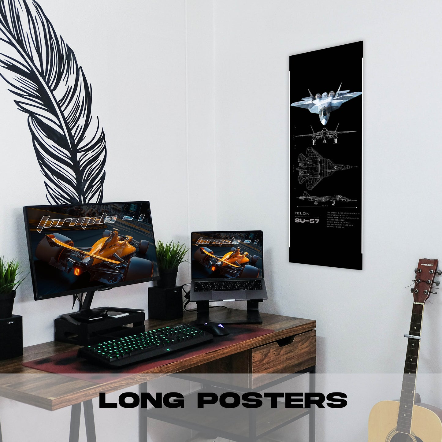 Su 57 Blueprint 2 - Long Poster