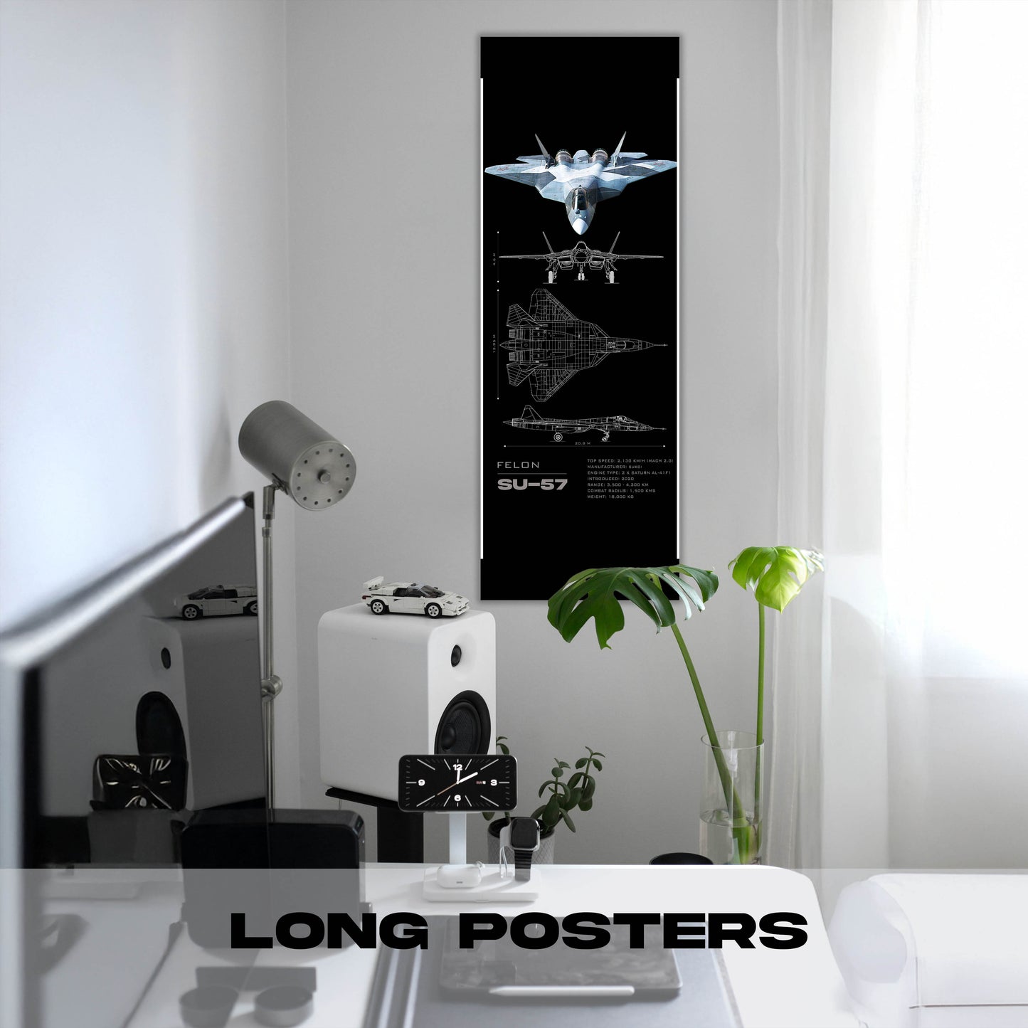 Su 57 Blueprint 2 - Long Poster