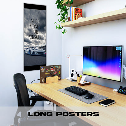 Need Money for Porsche White - Long Poster