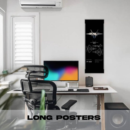 Fighter Jet F22 Raptor - Long Poster