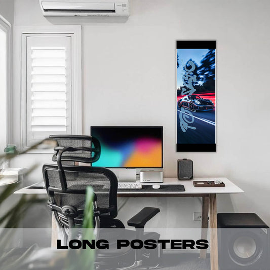 Porsche 911 Black Driving - Long Poster